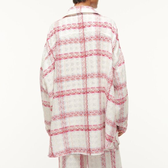 Staud | NWT Bassetti Oversized Shirt Jacket Tea Towel Top M/L $395 - Picture 2 of 7